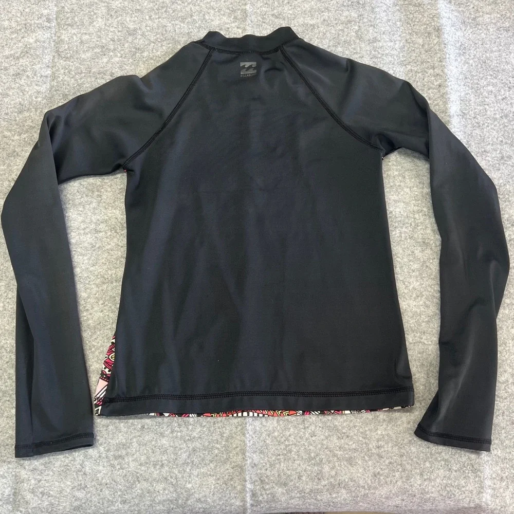 Billabong Girls Long Sleeve Rash‎ Guard Black Mandala Print Size 8